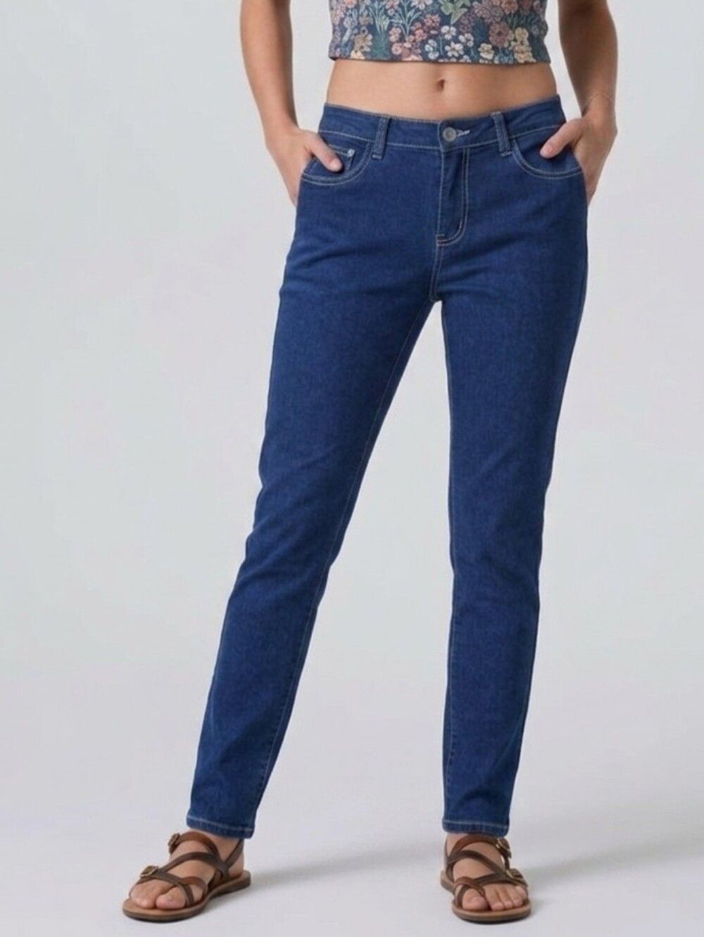 Bongo Denim Blue Jeans Size 5 Juniors / Small Womens Cotton Straight Leg Summer